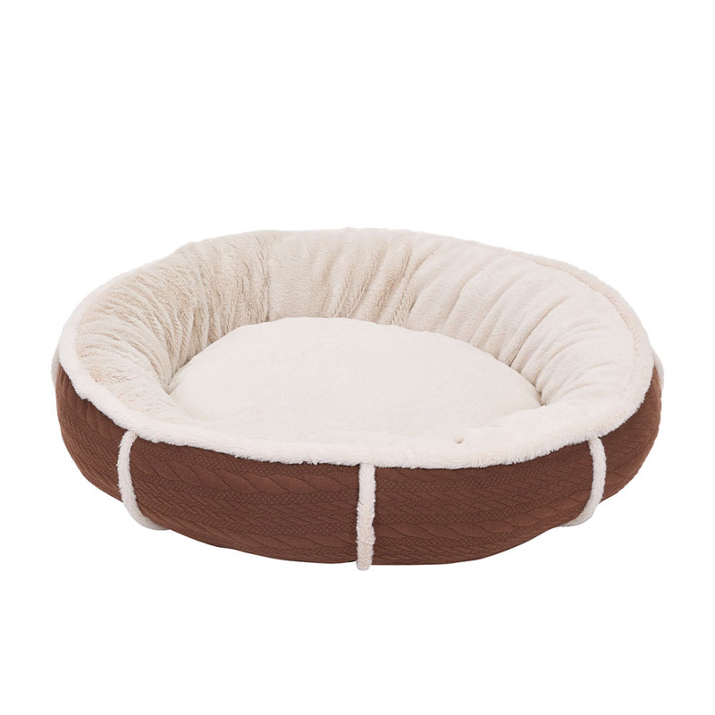Polyester Pet Bed, Brown/Cream