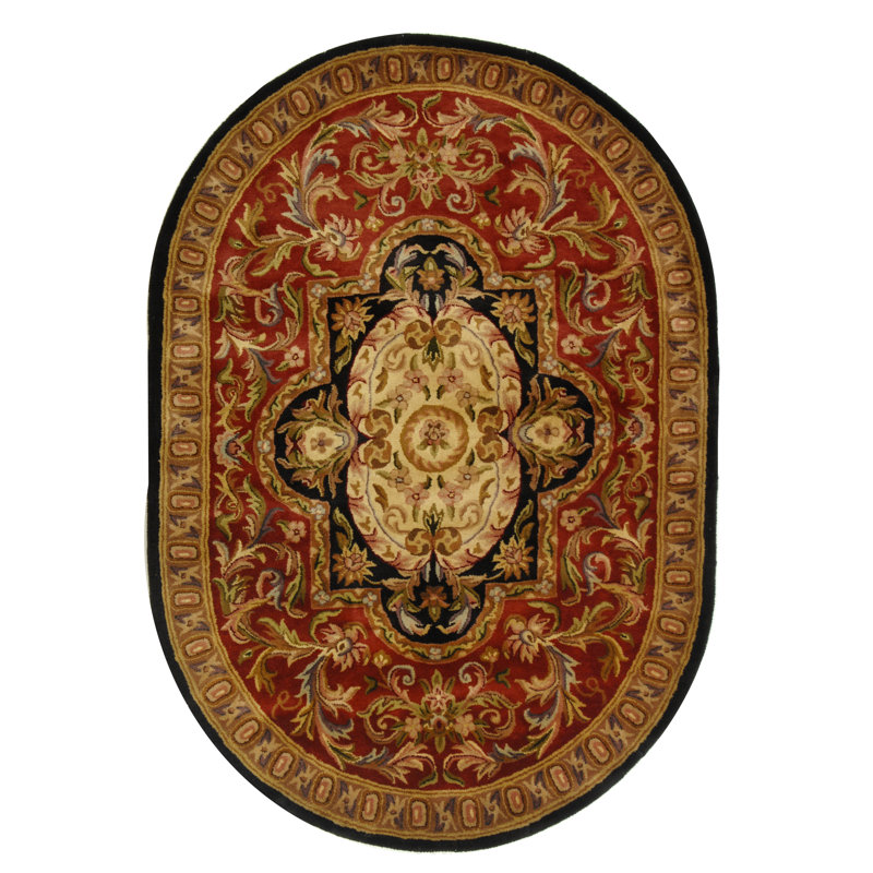 Alger Hand Tufted Wool Oriental Rug, Oval 4'6" x 6'6" 
