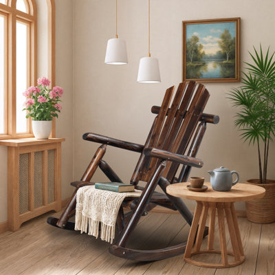 38-Inch Patio Wooden Rocking Chair