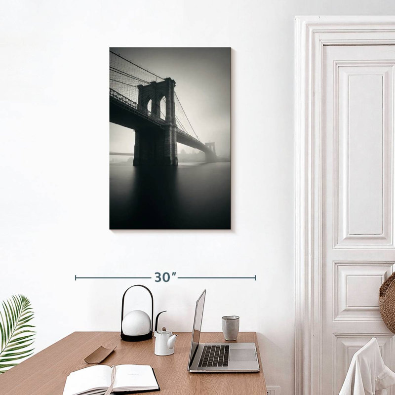 Lilie Haze Over Brooklyn Bridge, 30" H x 20" W