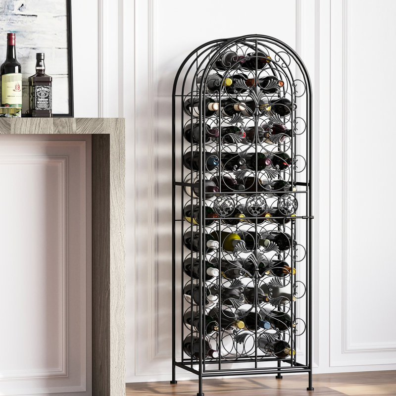 Armoire verrouillable 45 po en fer forgé avec serrure - noire, conception élégante