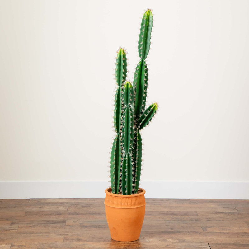 Cactus artificiel en pot terre cuite, H 60 po x l 10 po x P 10 po