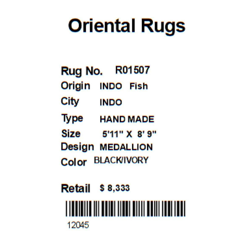 Losh Oriental Area Rug in Black