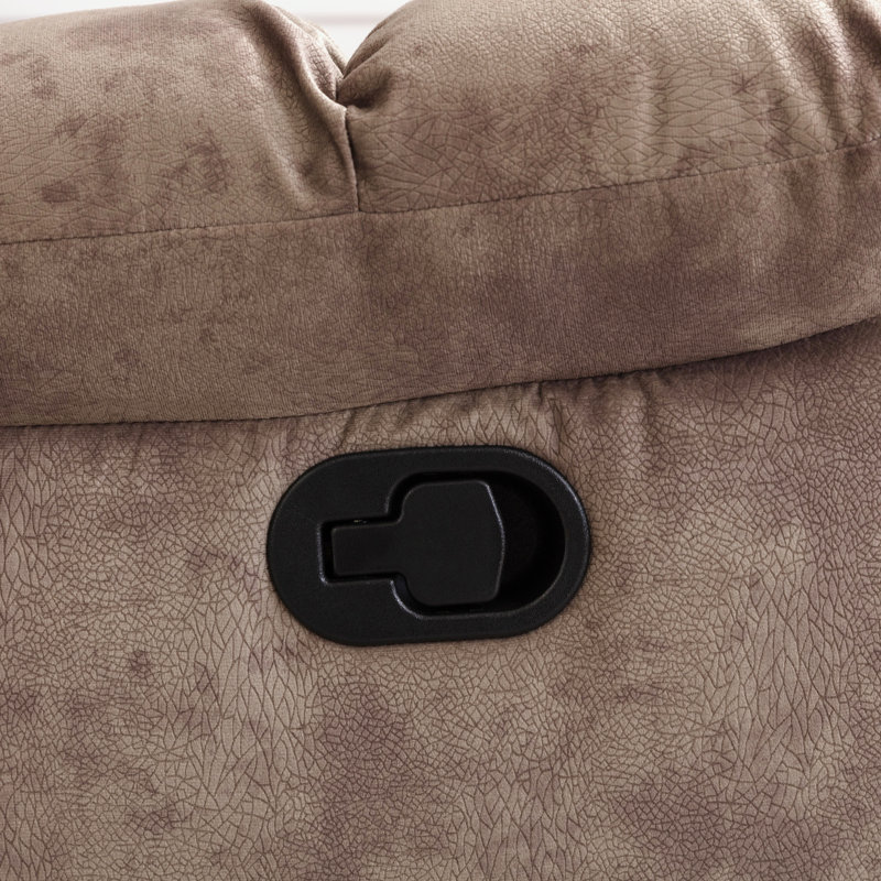 Fauteuil inclinable manuel rembourré en microfibre de 39,4 po de largeur avec accoudoirs Preana
