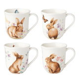 Butterfly Meadow Bunny 4Pc Mugs