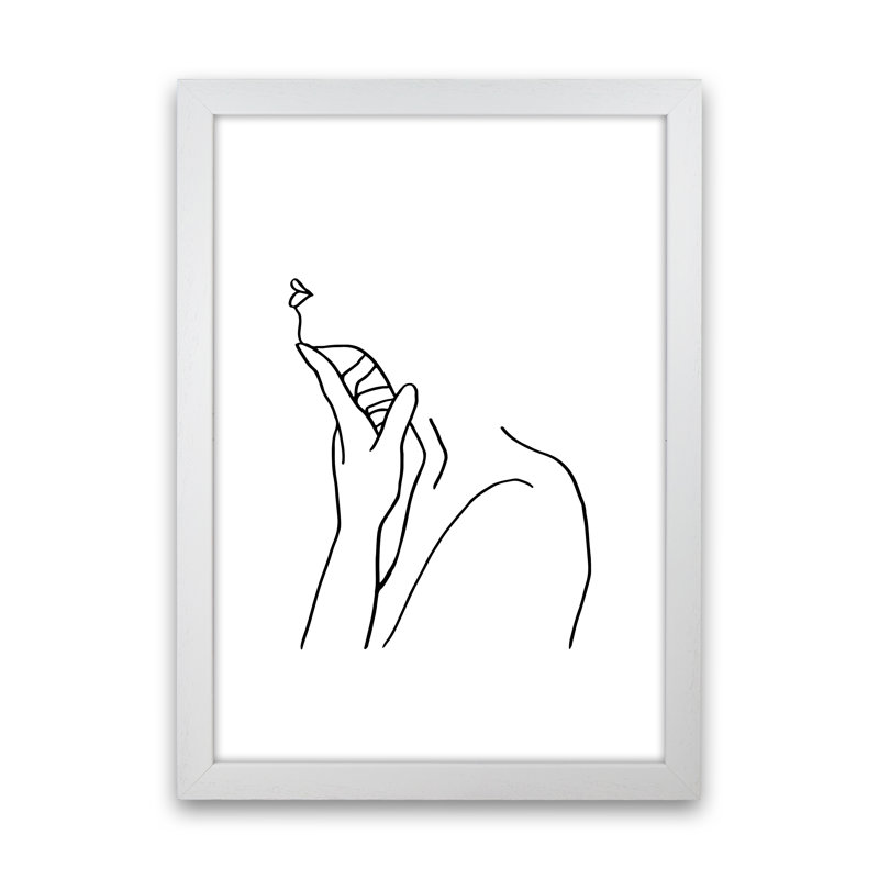 Finger On Chin - No Frame Print, White Frame, 34cm H x 25cm W x 3cm D