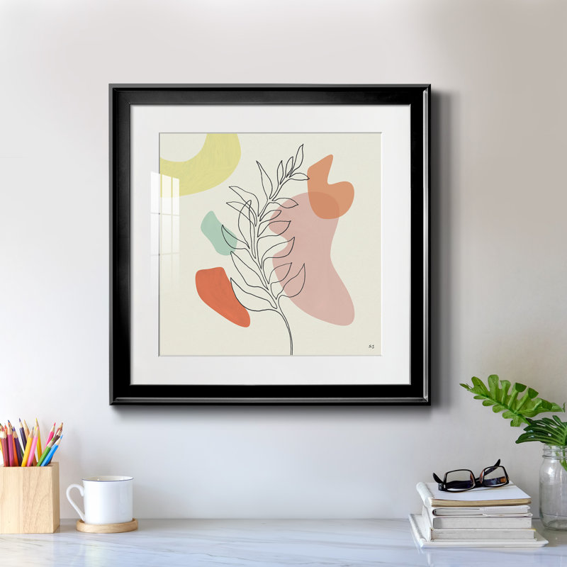 Écureuil d'automne - peinture encadrée, H 17,5 po x l 17,5 po x P 1,5 po, Cadre noir