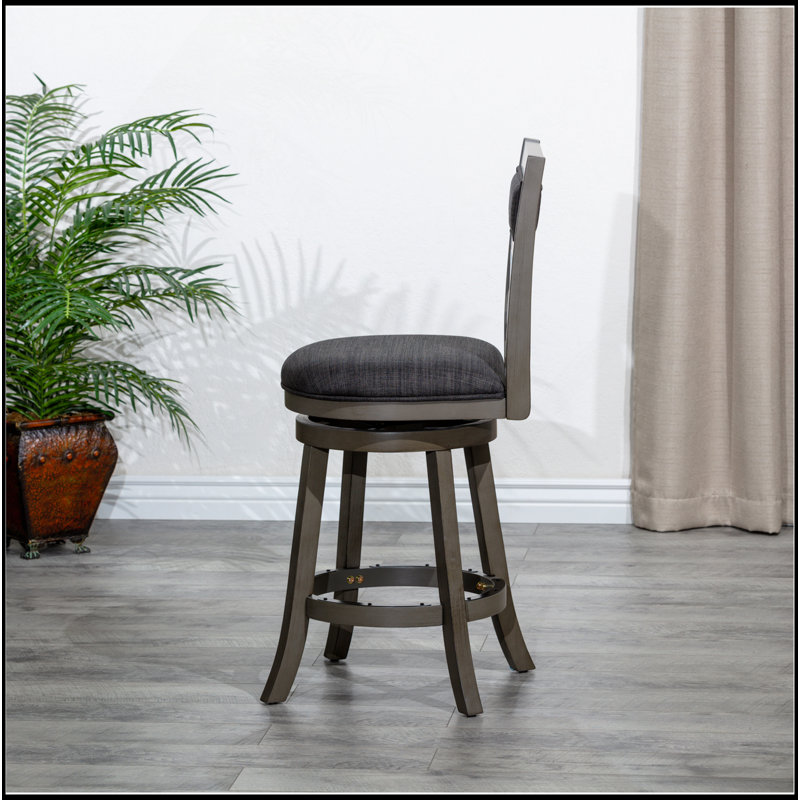 Tabouret pivotant à dossier en X 30 po, Gris, Gris