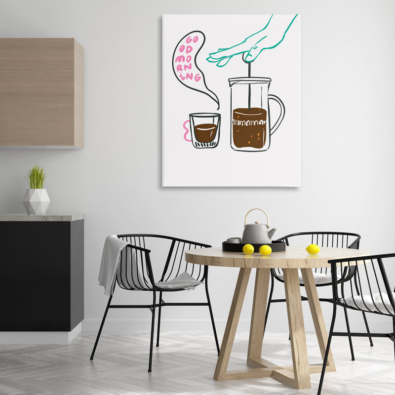  «Good Morning Espresso», art mural sur toile par Marina Astudillo, H 48 po x l 36 po