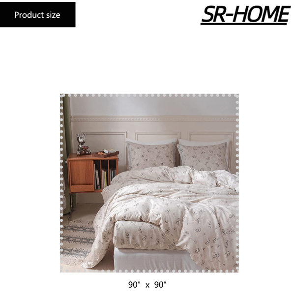 SR-HOME Cotton Floral Duvet Cover Set - Wayfair Canada