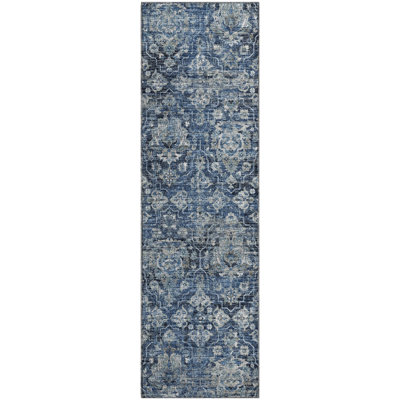 Premium Machine Washable Alliah AMF94 Blue Rug