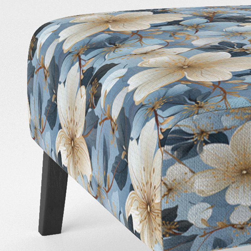 Fauteuil de chambre bleu rembourré Romance