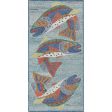 Gallatin Trout Hand-Tufted Recycled Polyester Aqua Indoor/Outdoor Accent Rug
