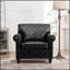 Élégante chaise de canapé à 1 place avec coussin amovible et élégante décoration cloutée argentée, confortable et durable-1050256998