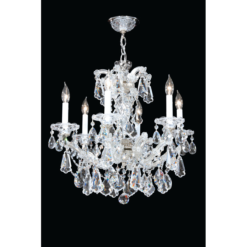 Lustre 6 lumières Maria Theresa, Strass Swarovski, Argent