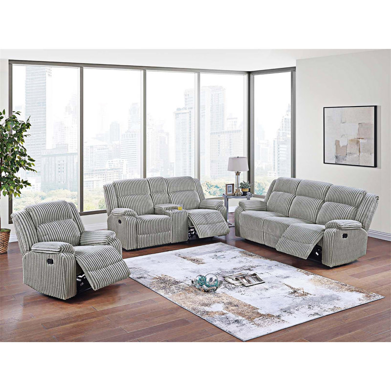 Motion Sofa Set, Gray Ash