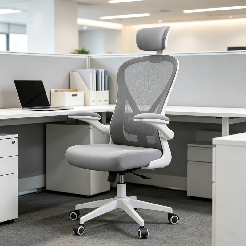 Task Chair, White/Gray