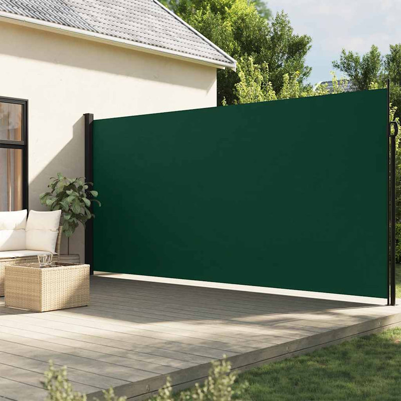 Vidaxl Retractable Side Awning, Dark Green, 63.0" x 236.2"