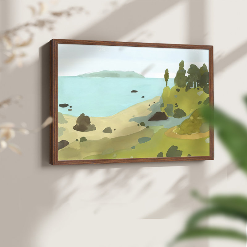Coastal Inlet II - reproduction encadrée - réarmable, H 16 po x l 20 po, Noyer