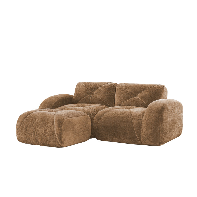 Canapé modulaire moderne, revêtement en velours, conception ergonomique pour le salon
