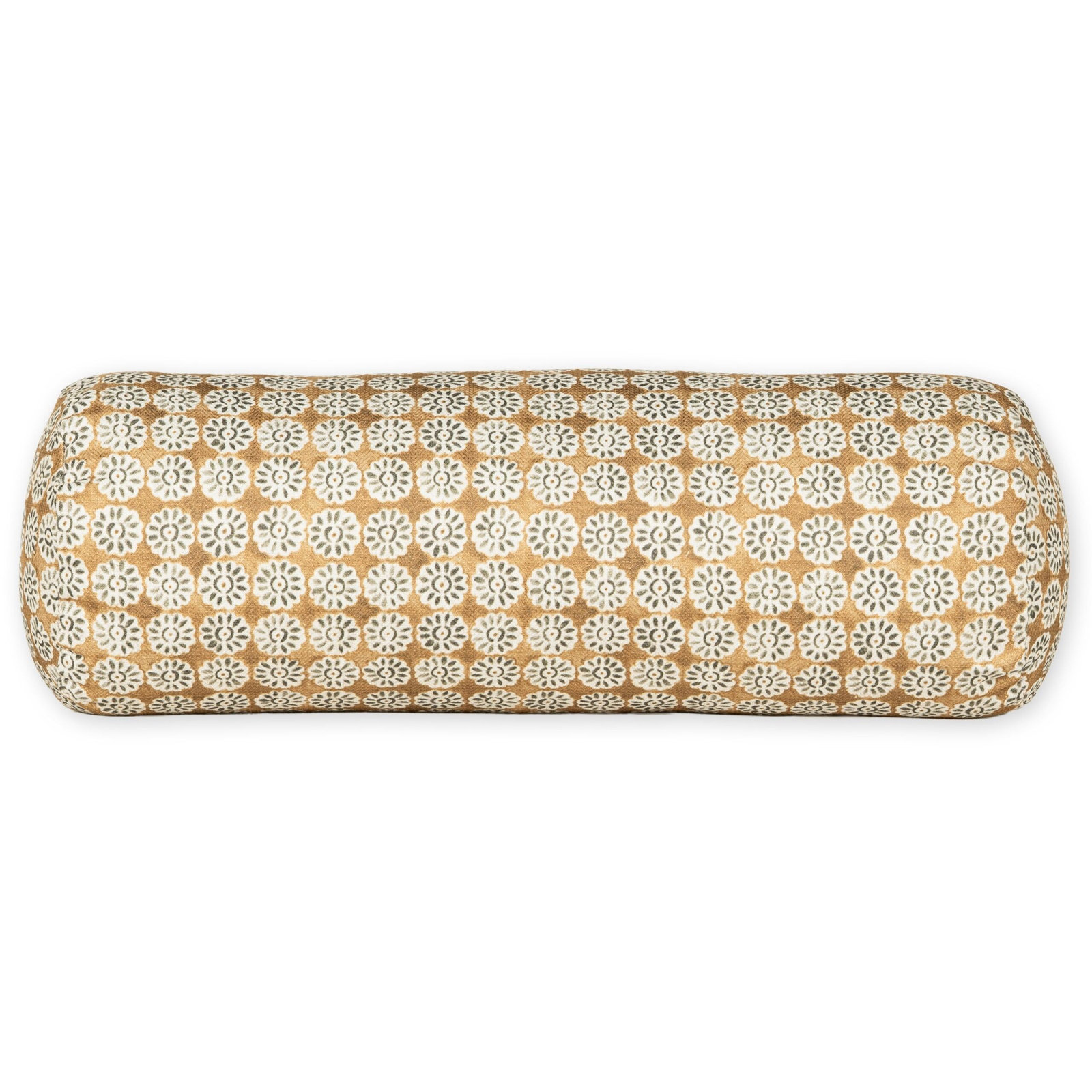 Hansah Throw Pillow, Saffron Geometric, Bolster 8"H x 21"W, Polyester