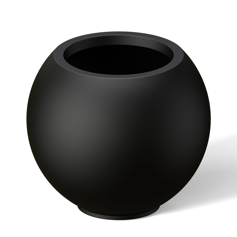 Petit pot à fleurs / pot rond en béton avec trous de drainage, H 9,45 po x l 11,02 po x P 11,02 po