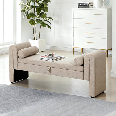 Banc rembourré avec rangement