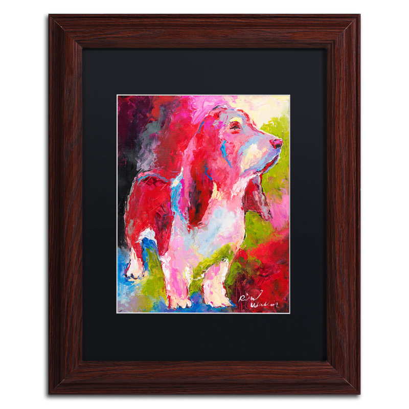 « red head », impression sur toile, H 14 po x l 11 po x P 0,5 po, Encadrement grain de bois, Noir