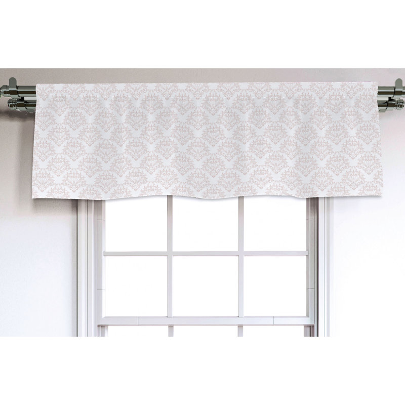 Sateen Damask Ruffled Window Valance