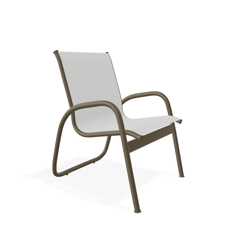 Fauteuil de patio Gardenella, Blanc 6D Sunbrella®, Bois de plage texturé