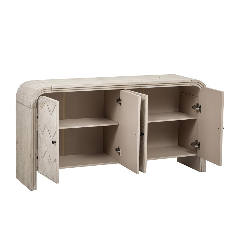 Buffet Deluxe en bois multifonctionnel, Beige/brun