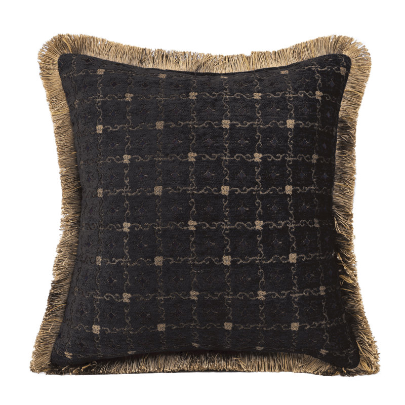 Polyester Geometric Sham, 18" x 18", Black