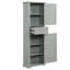 Grande armoire de rangement pour salle de bain, armoire de rangement autoportante avec tiroir et tablette réglable, panneau de fibres à densité moyenne avec finition peinte-522662281-522662287