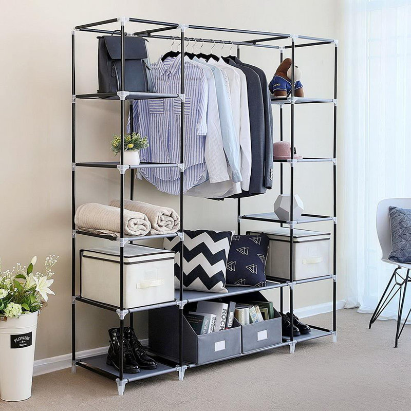 150cm Portable Wardrobe, Black