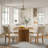 Modern 5-Piece Round Dining Table Set Pedestal Kitchen Table Set with 4 Upholstered Dining Chairs for Studio, Apartment, Small Places-1979947315-1979947316