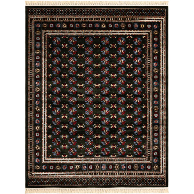 Tapis traditionnel Hinshaw vert foncé, Rectangle 7 pi 10 po x 10 pi