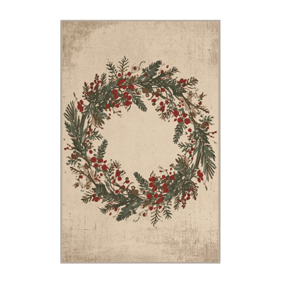 Soft Plush Evenson Christmas Modern & Contemporary Abstract Area Rug in Beige – Beige Binding