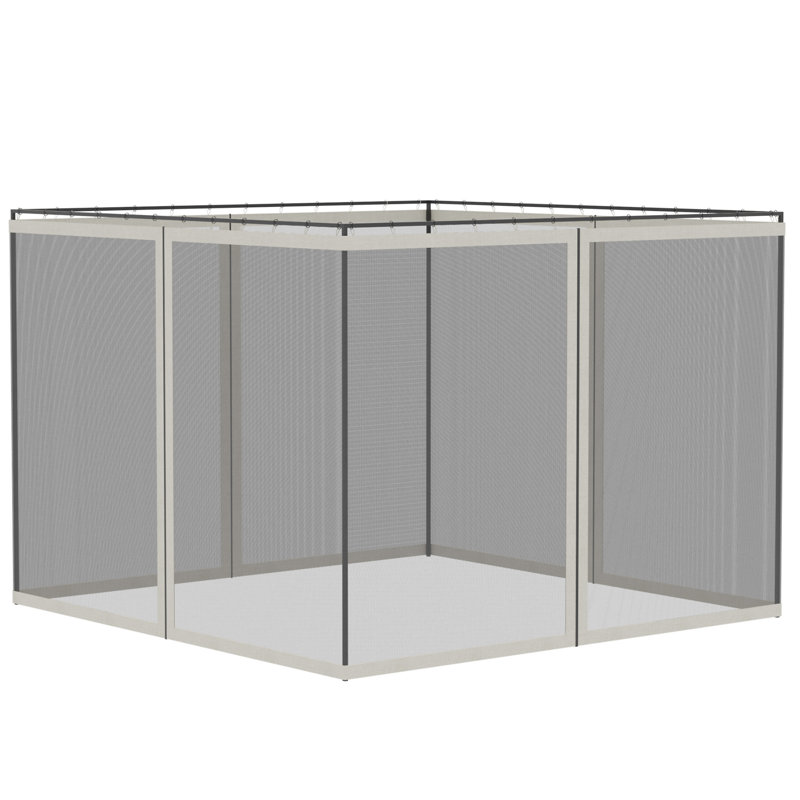 Filet de remplacement en filet latéral de remplacement 10 pi x 10 pi Outsunny pour abris de jardin et tentes à auvent avec fermetures à glissière