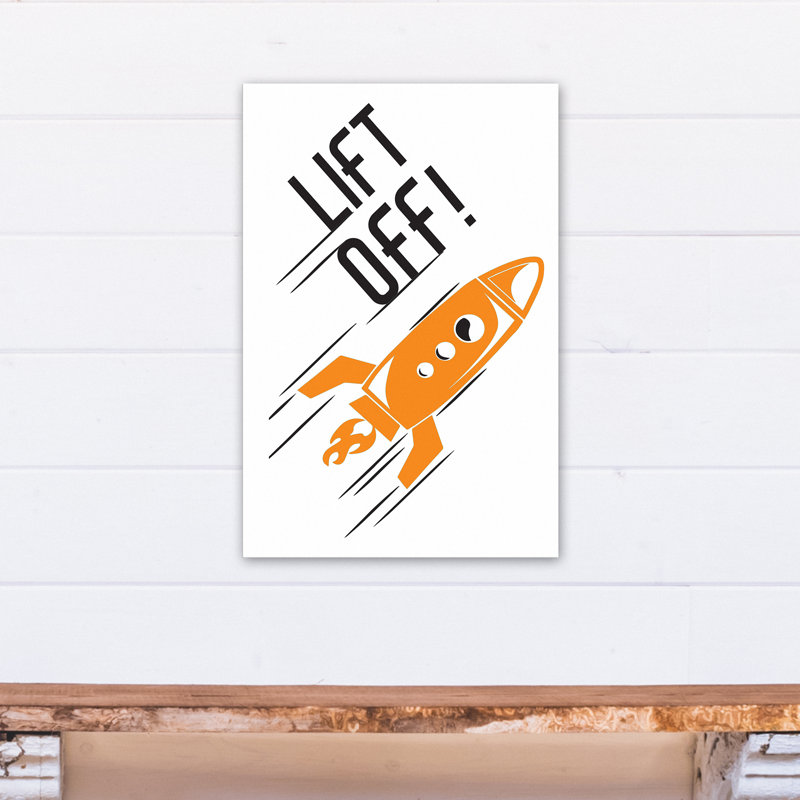 Art sur toile relevable rocket Braswell, H 24 po x l 16 po x P 1,25 po, Orange