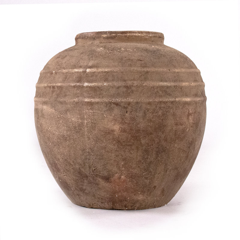 Rustic Terracotta Vase, 16"H x 15"W x 15"D