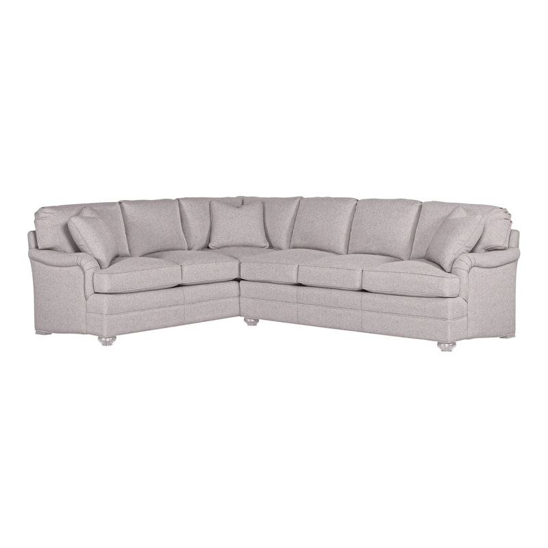 American Bungalow 2-Piece East Lake L- Sectional, Nadia Linen, Dove Gray