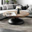 Table basse en bois massif clair wabi-sabi