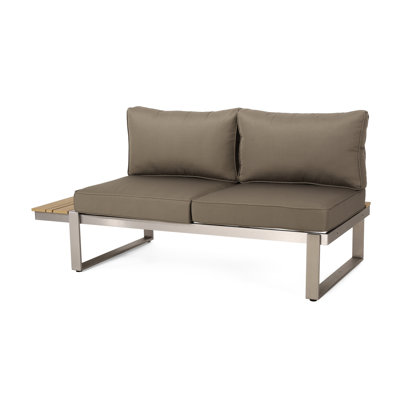Fauteuil avec accoudoir gauche, couleur kaki, fabriqué en bois, 64,44 po P x 30,96 po x H 26,69 po, poids du siège en bois de 43,33 lb, spacieux et élégant, profondeur, largeur, hauteur