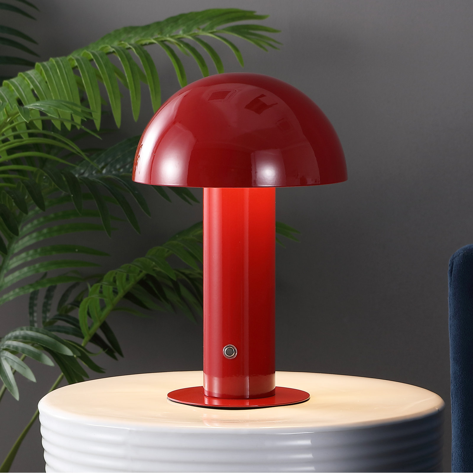 Viv Single 10.75" Black Table Lamp, Red