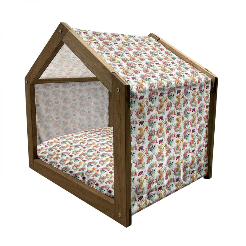 Niche pour chien en bois rose, H 25,59 po x l 29,53 po x P 21,65 po