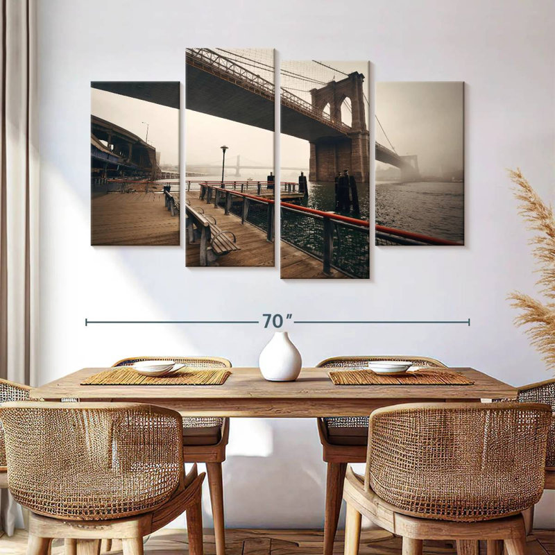 Lilie Foggy Brooklyn Bridge, H 42 po x l 68 po