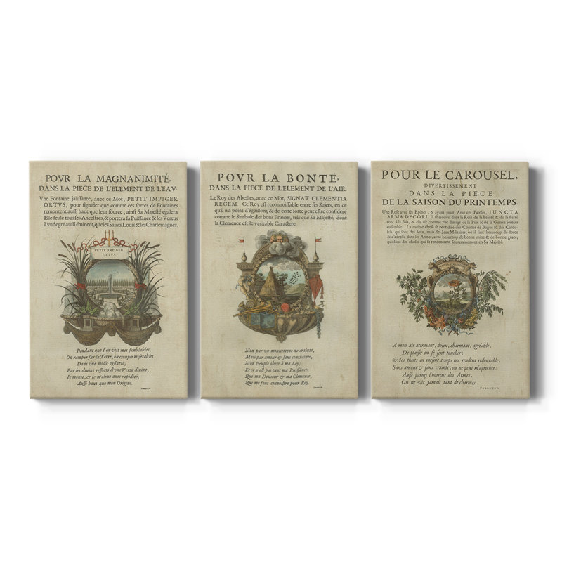 Ex-libris embelli II - toile tendue sur mesure - 3 pièces, H 27 po x l 54 po