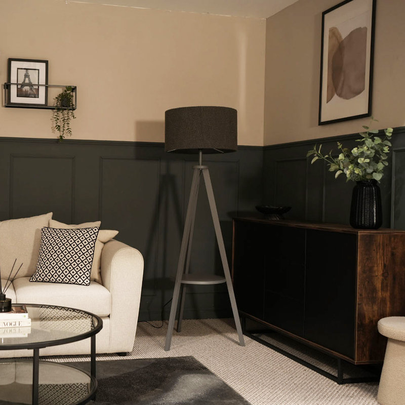 Seery 148cm Matte Tripod Floor Lamp Set, Charcoal, Yes