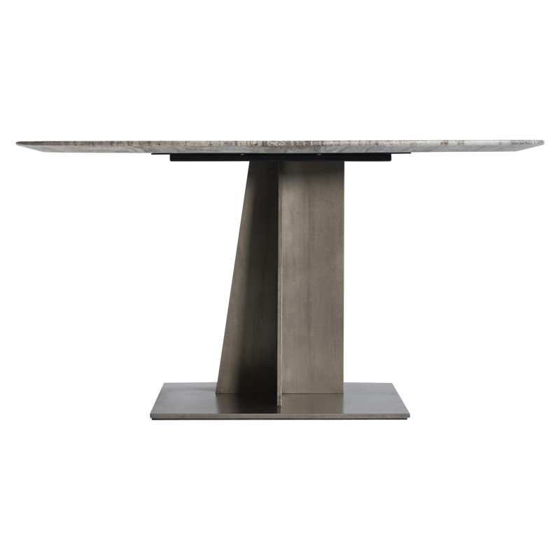 Equis 60" Stone Pedestal Dining Table