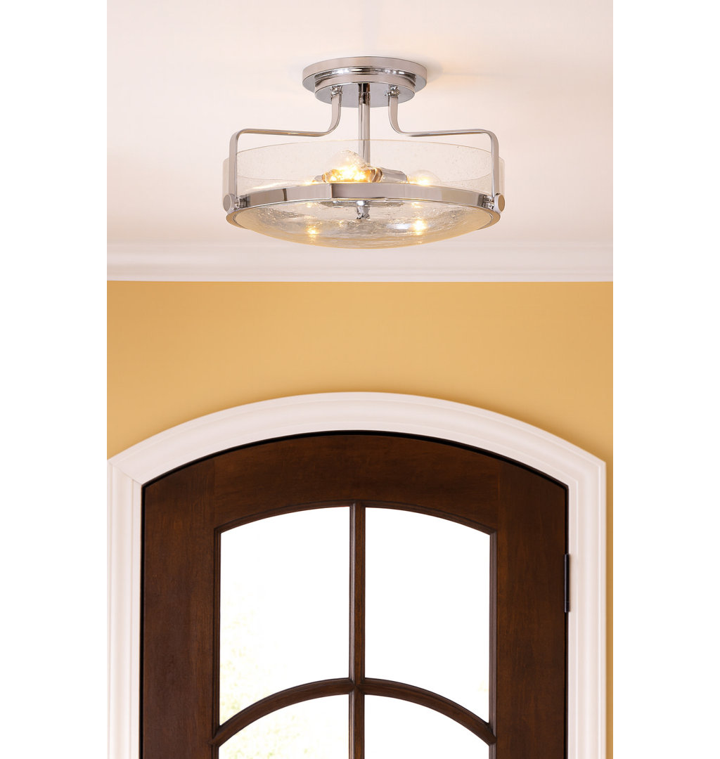 Harper 3-Light Semi-Flush Mount Retro Ceiling Light Hinkley 